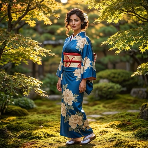 Siroe — Kimono in garden